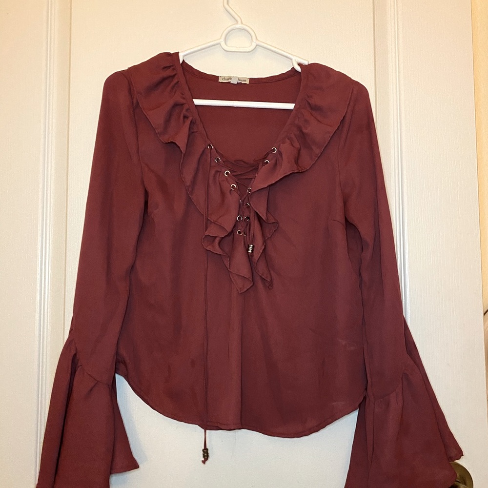Maroon renaissance top